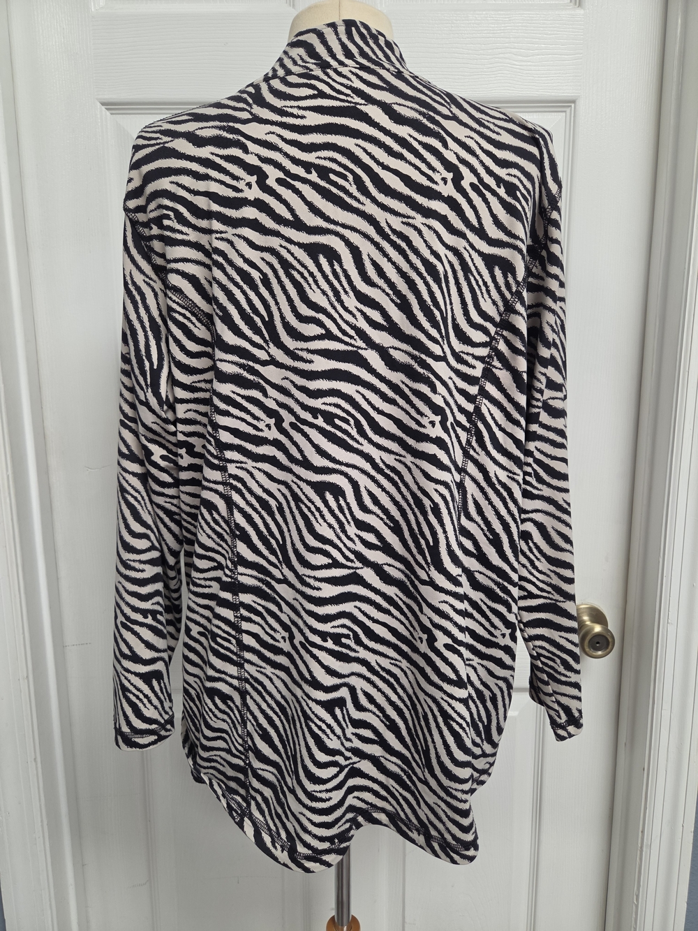 Lulu-B Black & White Zebra-Print Bomber Jacket - Picture 5 of 11